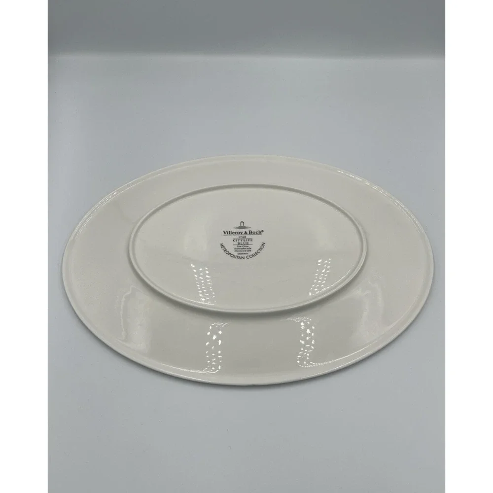 Villeroy & Boch City Life Sky Blue Oval Serving Platter 14